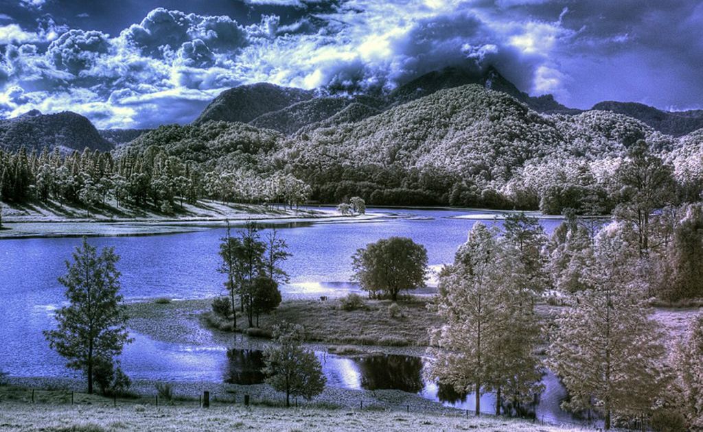Photographer Mark Davis has been capturing usually invisible infrared light in his work. This one, called Cloud Catcher, is of Wollumbin. Photographer Mark Davis has been capturing usually invisible infrared light in his work. This one, called Cloud Catcher, is of Wollumbin.